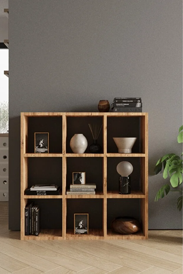 CLASSY 9 RAFLI KARE KİTAPLIK BEYAZ